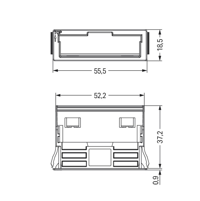 Rahmen Snap-In sw 5p Stecker/Buchse