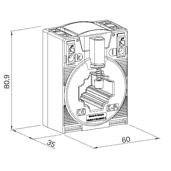 Aufsteckstromwandler Serie 855 Kl&#x3D;3 50A/1A 1,25VA m.Berührungss Schnappbef