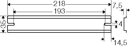 Tragschiene ST g/vz L218mm Langl 35/7,5mm Hut_35/7,5mm