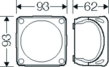 Abzweigdose IP66/IP67/IP6 93x93x62mm gr Kst Wand/Decke hfr