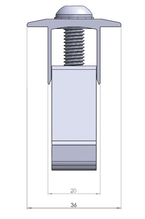 PV-Mittelklemme Alu 30-42mm 63x63mm