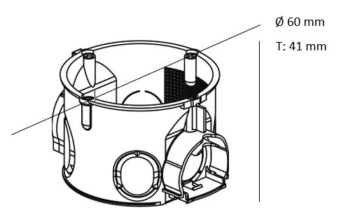 Gerätedose UP Ø60x41mm Kst rnd IP20