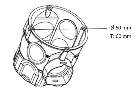 Verbindungsdose UP luftd Ø60x60mm Kst IP20 Ger/VerbDose/kast rnd