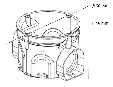 Gerätedose UP luftd Ø60x46mm Kst rnd IP20