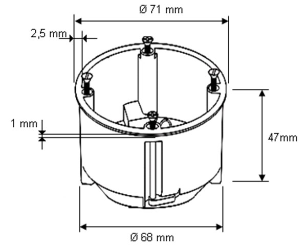 Hohlwanddose Ø68x47mm Kst rnd IP30