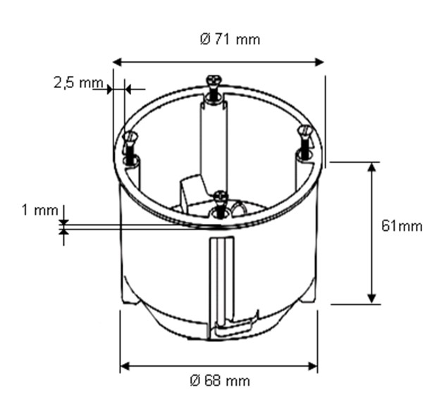 Verbindungsdose HW Ø68x61mm Kst IP30 rnd Ger/VerbDose/kast