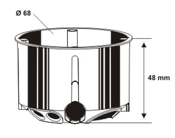 Hohlwanddose luftd Ø68x48mm Kst rnd IP30 Gehäusedurchführung durch Dichtmembran