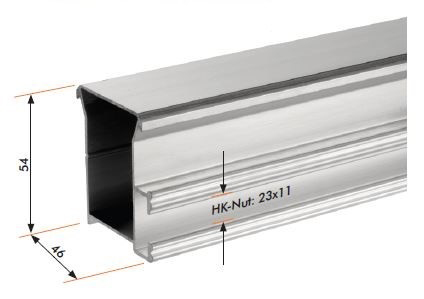 PV-Montageprofil 4,45m si Alu 52x55mm