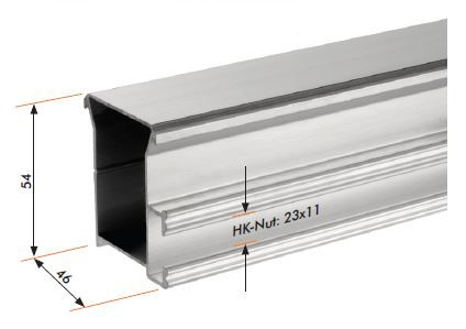 PV-Montageprofil 3,55m si Alu 52x55mm