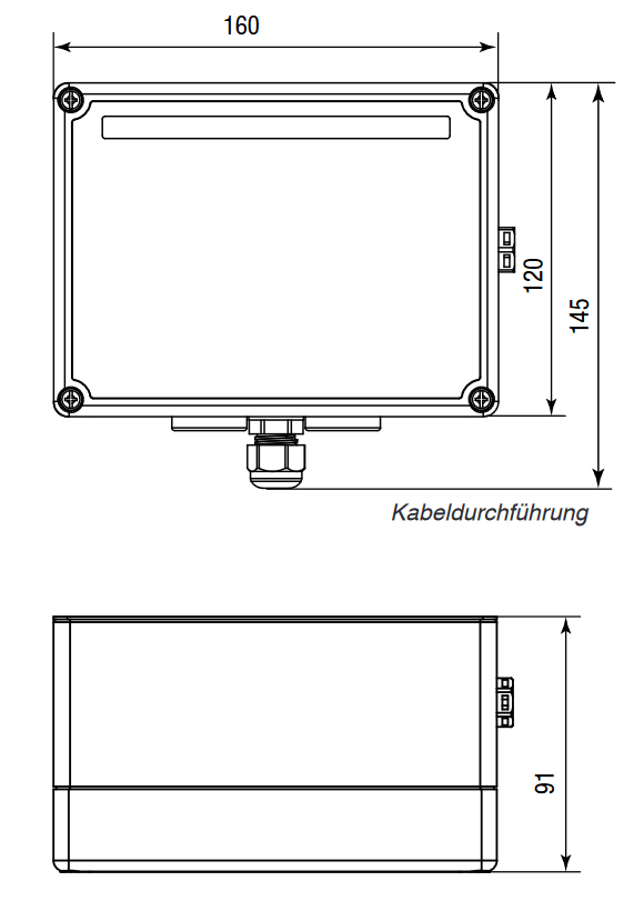 DC-Stringbox 1f 1100V/mess Verschr IP65 160x120x91mm