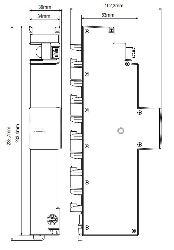 Kombi-Ableiter Sammelsch TN-S TT 240VAC 1,5kV 2TE 4p Netzform TN-S opt