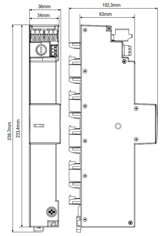 Kombi-Ableiter Sammelsch TN-S TT 240VAC 1,5kV 2TE 4p Netzform TN-S opt