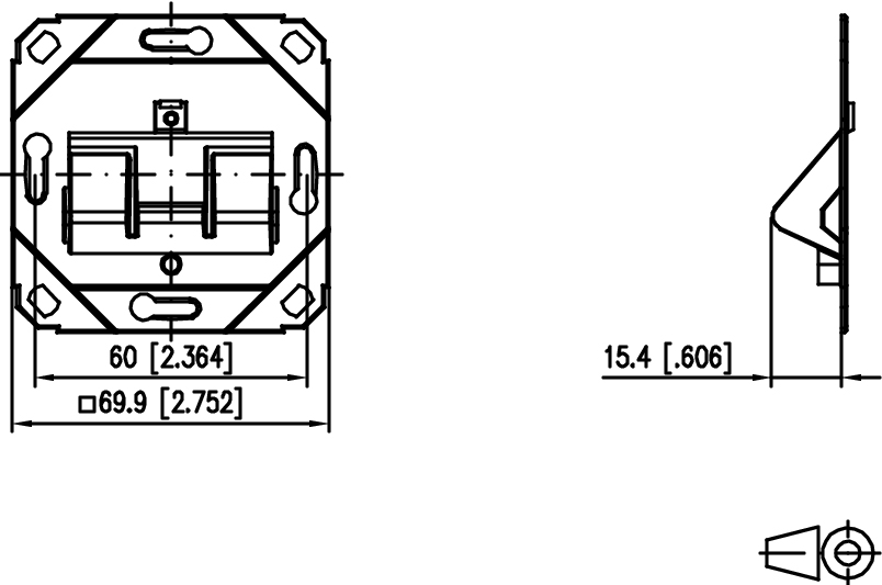 Modulaufnahme 1f Kanaleinb schräg m.Staubschutz