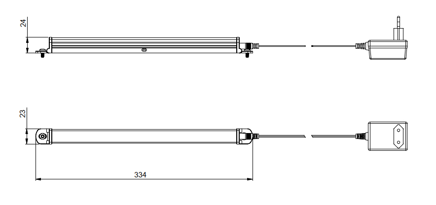 Schaltschrankleuchte LED 3,6W 220-240VAC 334mm LED nicht austauschbar