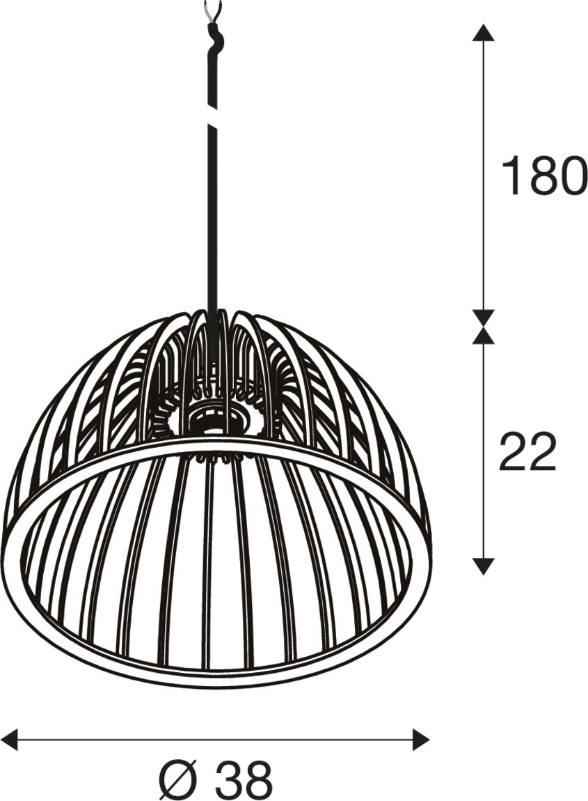 LED-Pendelleuchte 60W br E27 IP20 1LED LED austauschbar Ø380mm