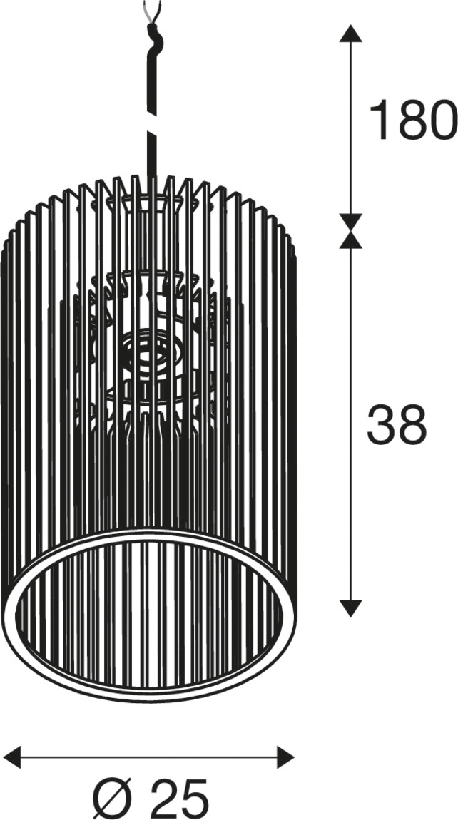 LED-Pendelleuchte 60W br E27 IP20 1LED LED austauschbar Ø250mm