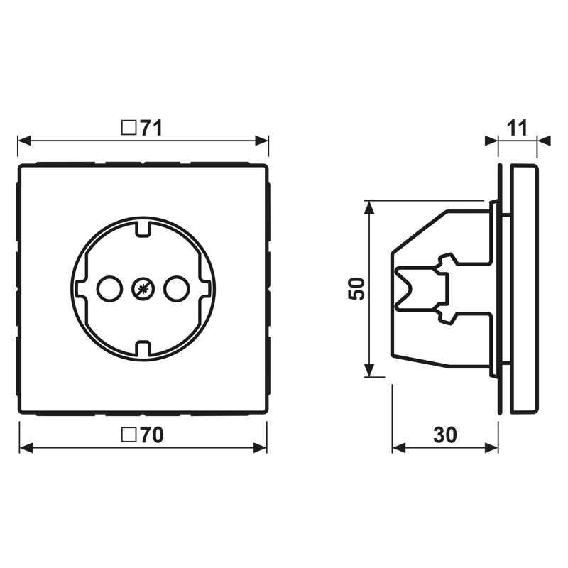 Steckdose 1f alu mt LS UP IP20