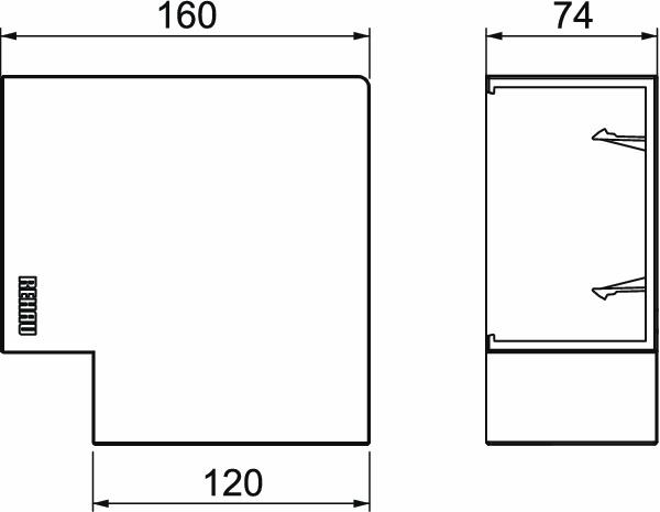 Flachwinkel GEB-K HFT SIGNA BASE rws hfr 70x110mm Kst unbeh RAL9010