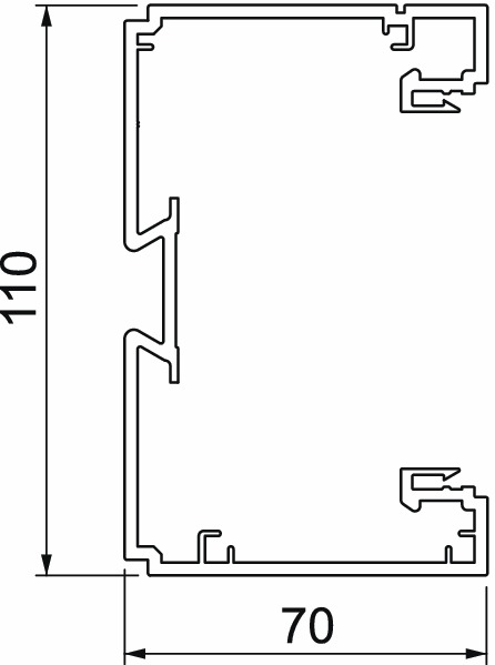 Geräteeinbaukanal Kst SIGNA BASE GEB-K 110x70mm rws RAL9010 unbeh 6036qmm