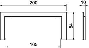 Wandanschlussblende GEB-K SIGNA BASE sym B170xT70mm Kst rws RAL9010 hfr unbeh