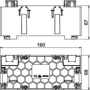 Geräteeinbaudose GEB-K SIGNA IN 2f 60mm Rückwand CEE schraub geschl