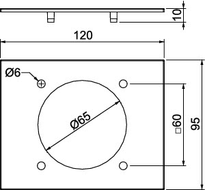 Geräteblende GEB-K 1f SIGNA 80mm Kst rws CEE_Dose