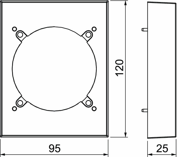 Geräteblende GEB-K 1f SIGNA 80mm Kst rws CEE_Dose