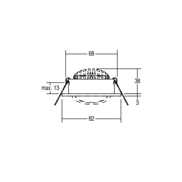 LED-Einbaustrahler 7W 2700K 740lm Konv ws mt 1LED Alu IP20 RF:hochglänzend