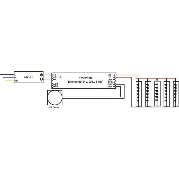 LED-Steuerung 0-120W 5000mA 24V IP20 dyn 1-10V Dimmung 1-10 V Kstgeh 153x30x21mm