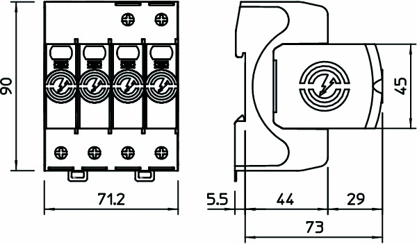 Überspannungsableiter TNNetzform-/TN-S/TT Netzform-TN/TN-C-S/TN-S/TT 230VAC 1,3kV