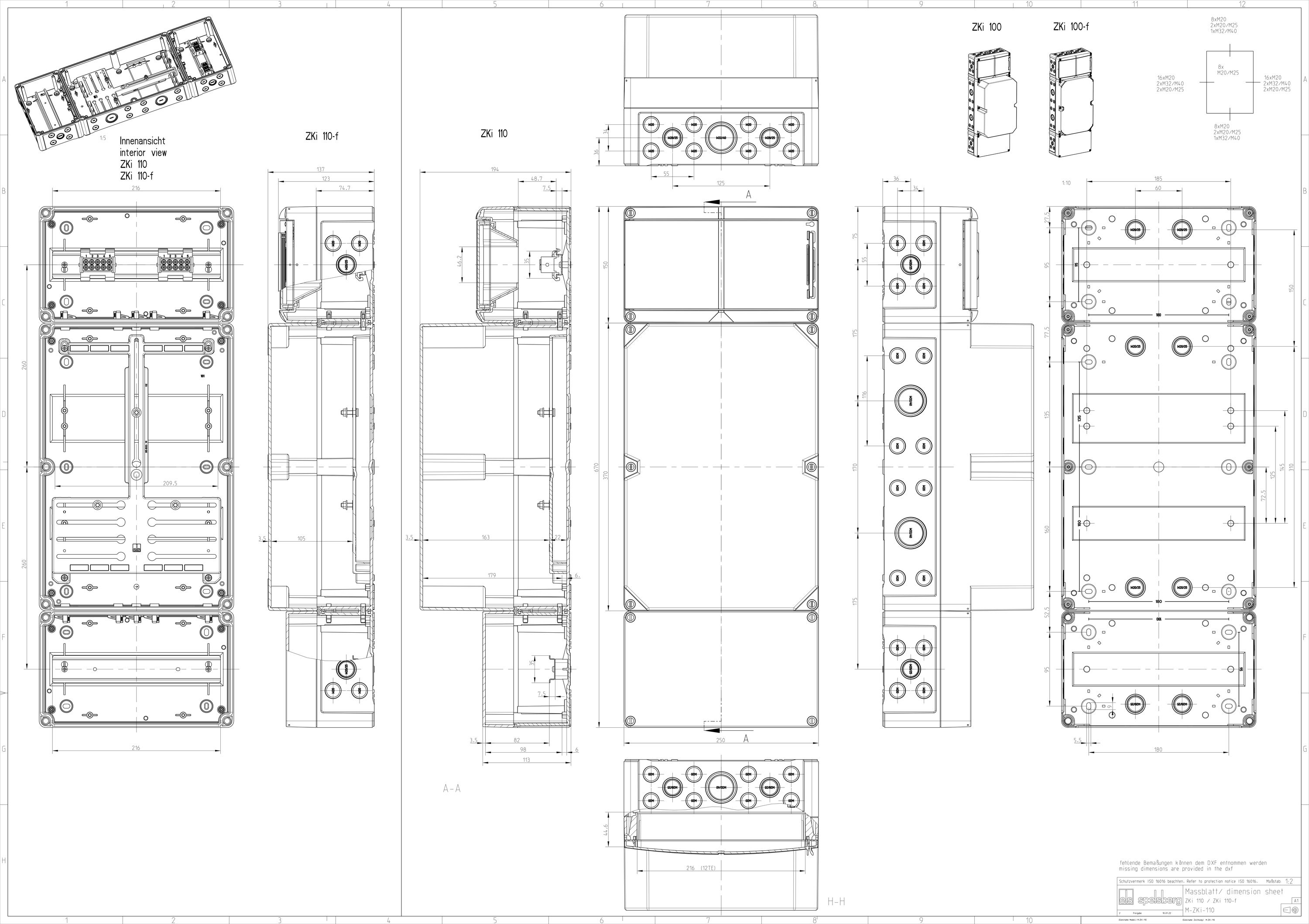 Zählergehäuse Aufb IP54 Kst 250x670x137mm ET80mm