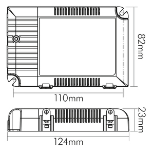 LED-Trafo 1-42W 350-900mA 100V IP20 dyn Dimmung 1-10 V Kstgeh 123,5x81,5x23mm