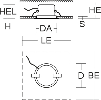 LED-Einbaustrahler 9,7W LedonaEco 3000K 660lm ws 1LED Alu IP65 mt Ø/EB120mm