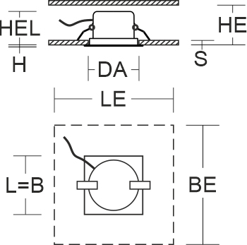 LED-Einbaustrahler 9,7W LedonaEco 3000K 660lm ws 1LED Alu IP65 mt Ø/EB120mm