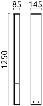 LED-Pollerleuchte 36W TENDO LED IP55 Alu 3000K 2LEDs 5800lm graphit