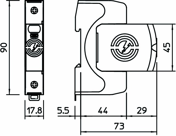 Überspannungsableiter TN/TN-CNetzform-/TN-S Netzform-TN/TN-C/TN-C-S/TN-S 230VAC 1TE