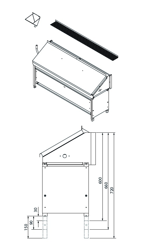 Saunaofen Stand 12kW 1160x650x380mm