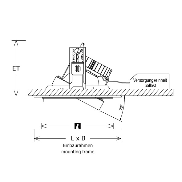 LED-Einbaustrahler 27W Scene 6 4000K ST 2850lm Konv 1LED IP20 sw mt Ø/EB154-0mm