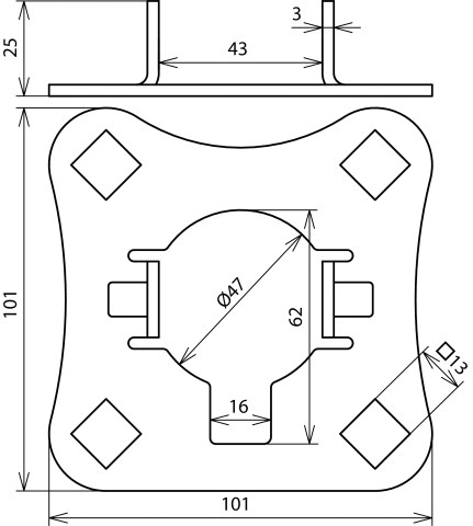 Stützrohr V2A unbeh Edelstahl (V2A)