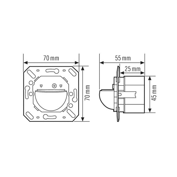 Bewegungsmelder UP 180° Basic 230V opal mt IP40 Fernbedienbar 2300W