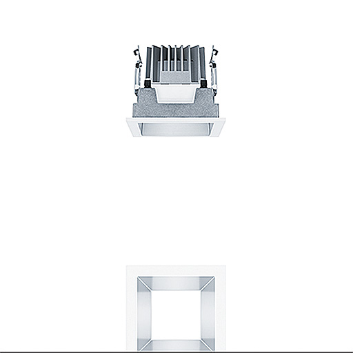 LED-Einbaustrahler 18W PANOS 3000K 1LED 1276lm Konv Kst IP44 ws mt RF:matt