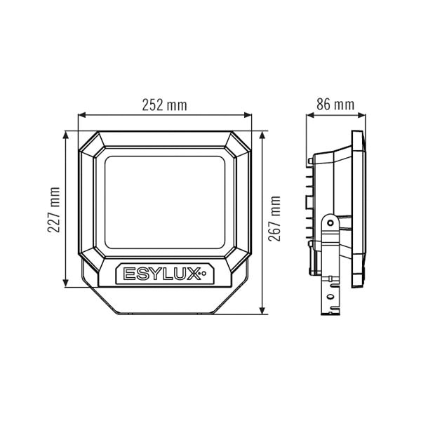 LED-Anbaustrahler 30W OFL/AFL SUN 3000K 3370lm Konv 1LED Alu IP65 sw mt