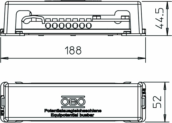 Potentialausgleichschiene 1rndl 1fl Ms m.Haube ST Aufb_fix