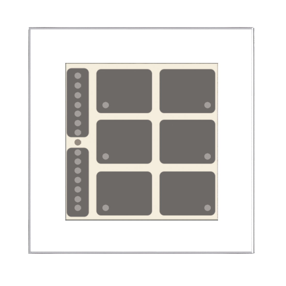 Tastsensor LCN UP ws glz 8f 8pkt LED m.LED-Anz m.Display Mit Raumthermostat