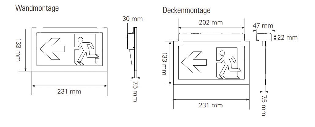 LED-Sicherheitsleuchte CrystalWay 4,1W 6500K 1LED Wandanbau/Deckenanbau 20m