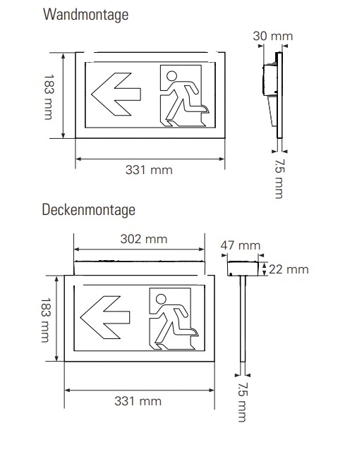 LED-Sicherheitsleuchte CrystalWay 5,8W 6500K 1LED Wandanbau/Deckenanbau 30m