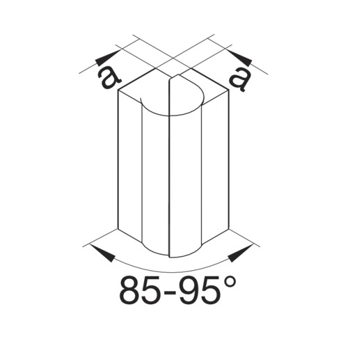 Außeneck GEB-K 68x210mm HFT 85-95° Kst lgr RAL7035 hfr unbeh