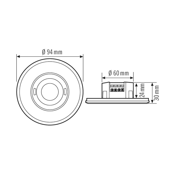 Bewegungsmelder UP 180-36 FLAT 230V ws mt IP20 Fernbedienbar 2300W