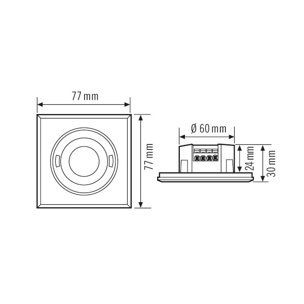 Bewegungsmelder UP 180-36 FLAT 230V ws mt IP20 Fernbedienbar 2300W