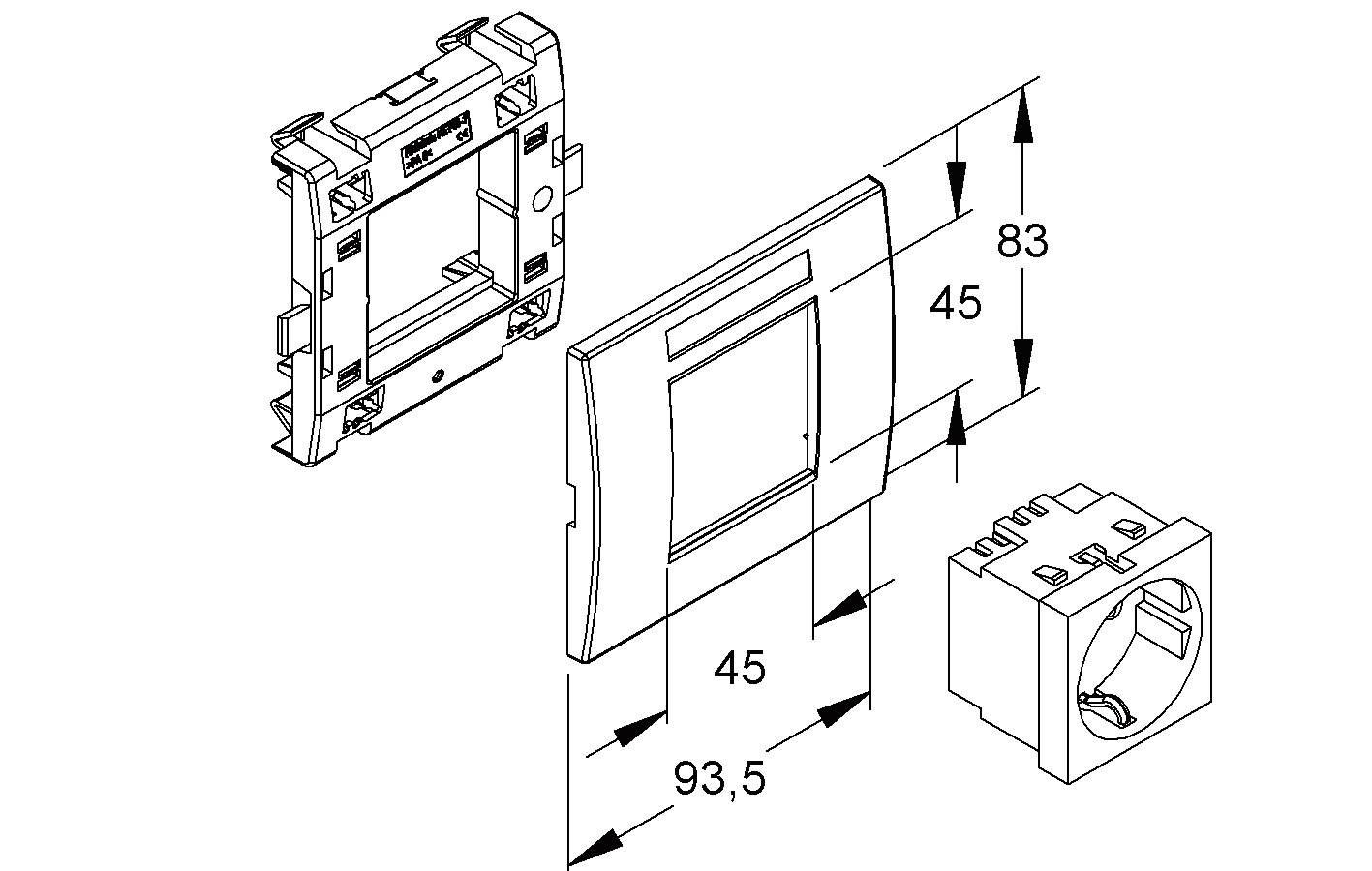 Steckdose 1f rt mt GEB-K IP20